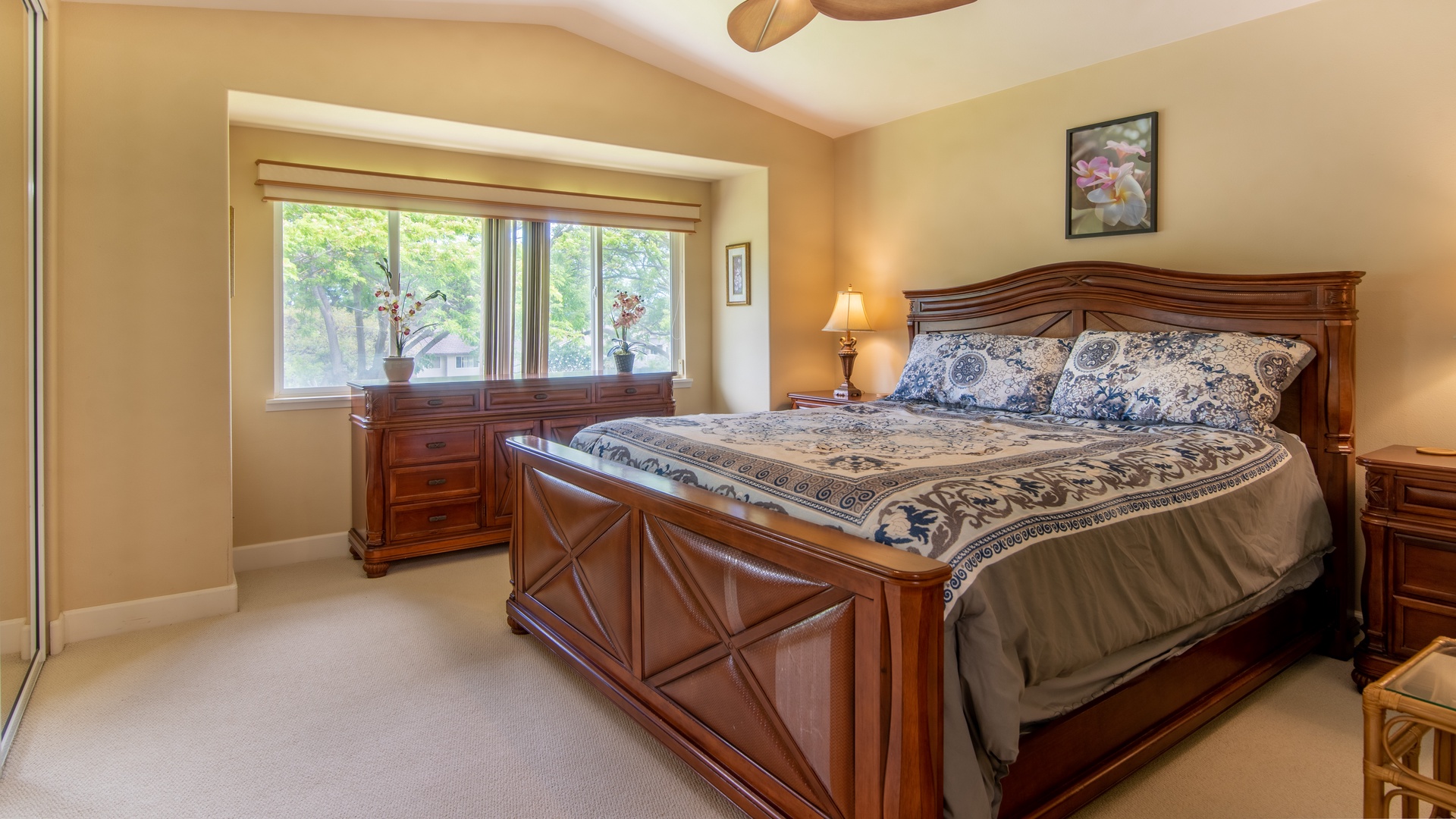 Kapolei Vacation Rentals, Hillside Villas 1538-2 - The primary guest bedroom with a dresser and views.