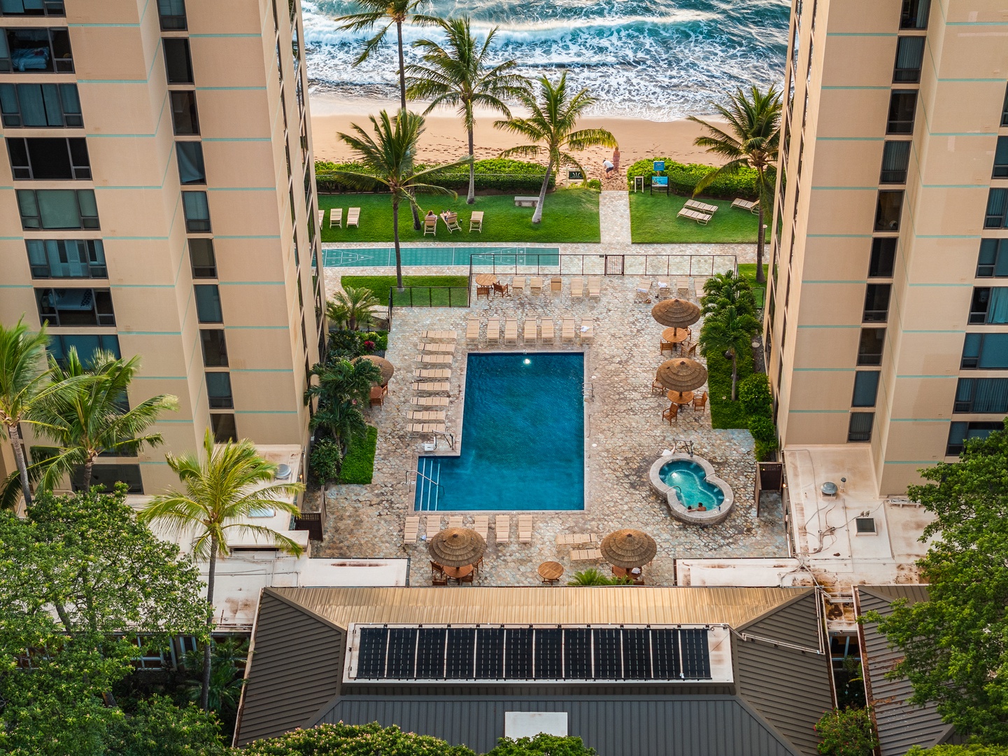 Lahaina Vacation Rentals, Mahana 718 - Take in the birds-eye view of Mahana Resort’s oceanfront pool, the perfect place to relax.