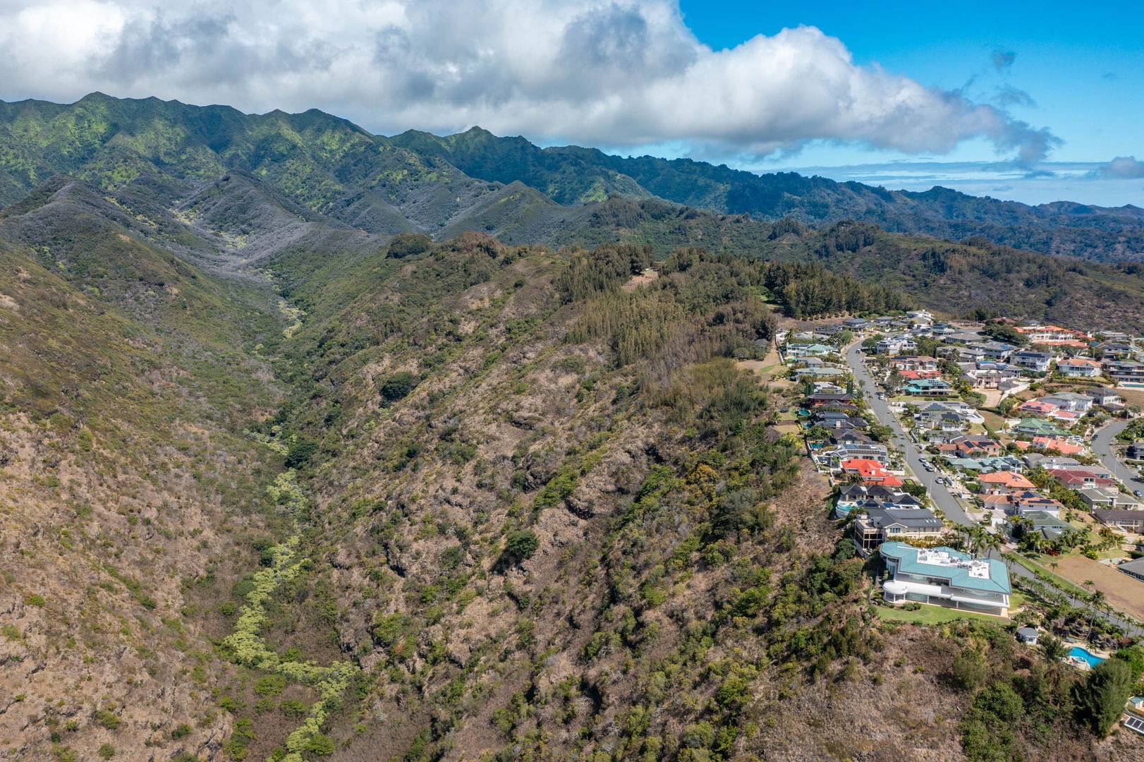 Honolulu Vacation Rentals, Sky Ridge House - Aerial shot of the community
