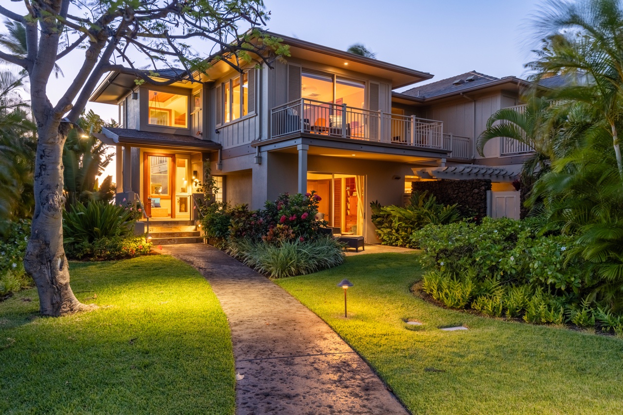 Kailua Kona Vacation Rentals, 3BD Ke Alaula Villa (210A) at Four Seasons Resort at Hualalai - Twilight view of your home away from home.