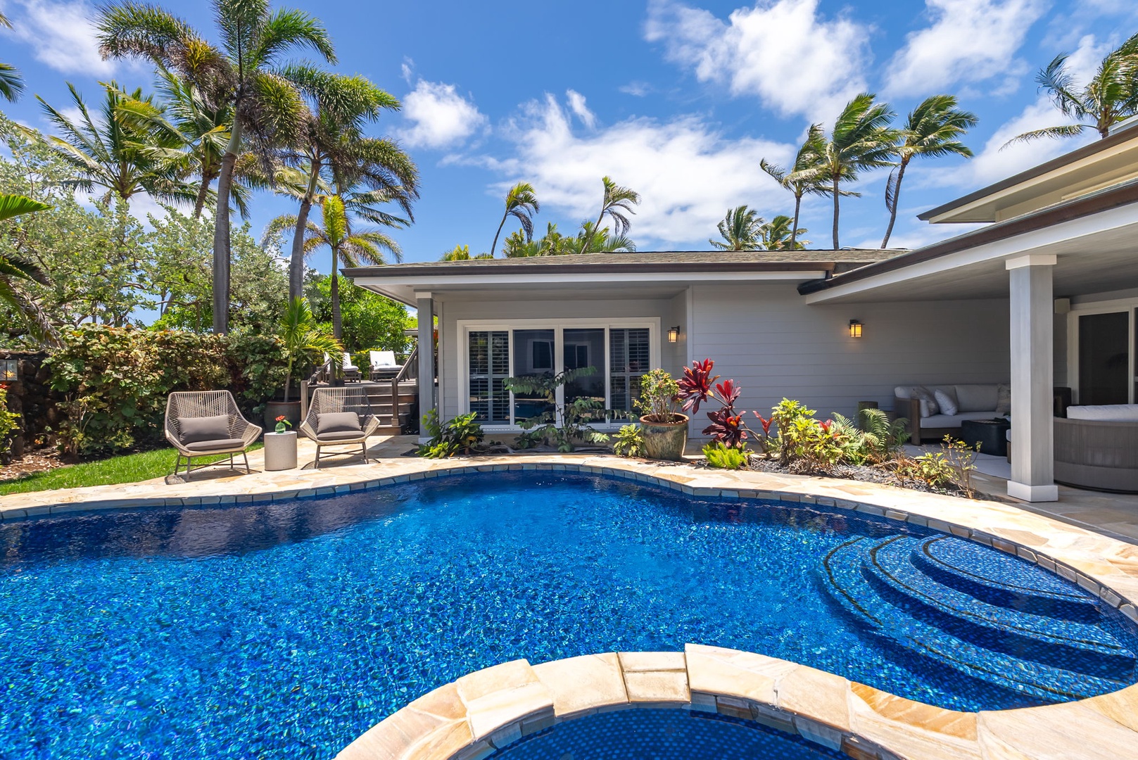 Kailua Vacation Rentals, Kailua Beach House - Dive into the sparkling pool or unwind in the spa—paradise just steps away.