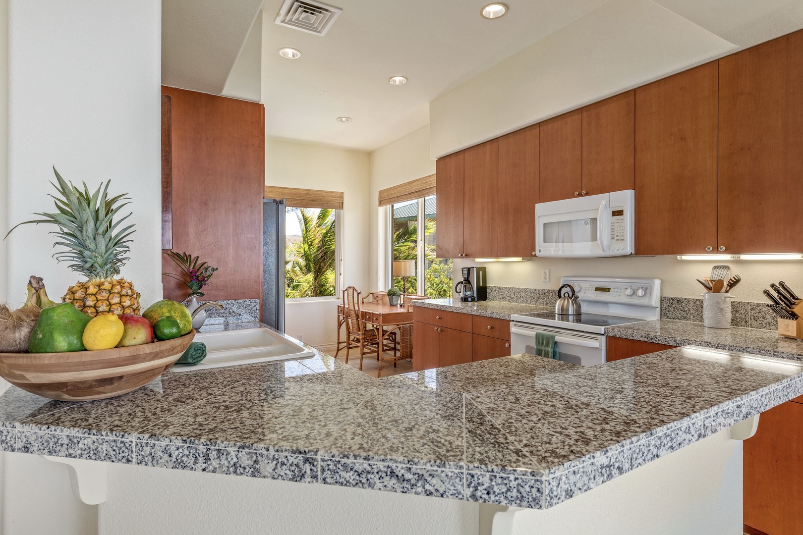 Kamuela Vacation Rentals, 2BD Kumulani (I-4) at Mauna Kea Resort - Gleaming granite countertops and modern appliances - a chef’s delight!