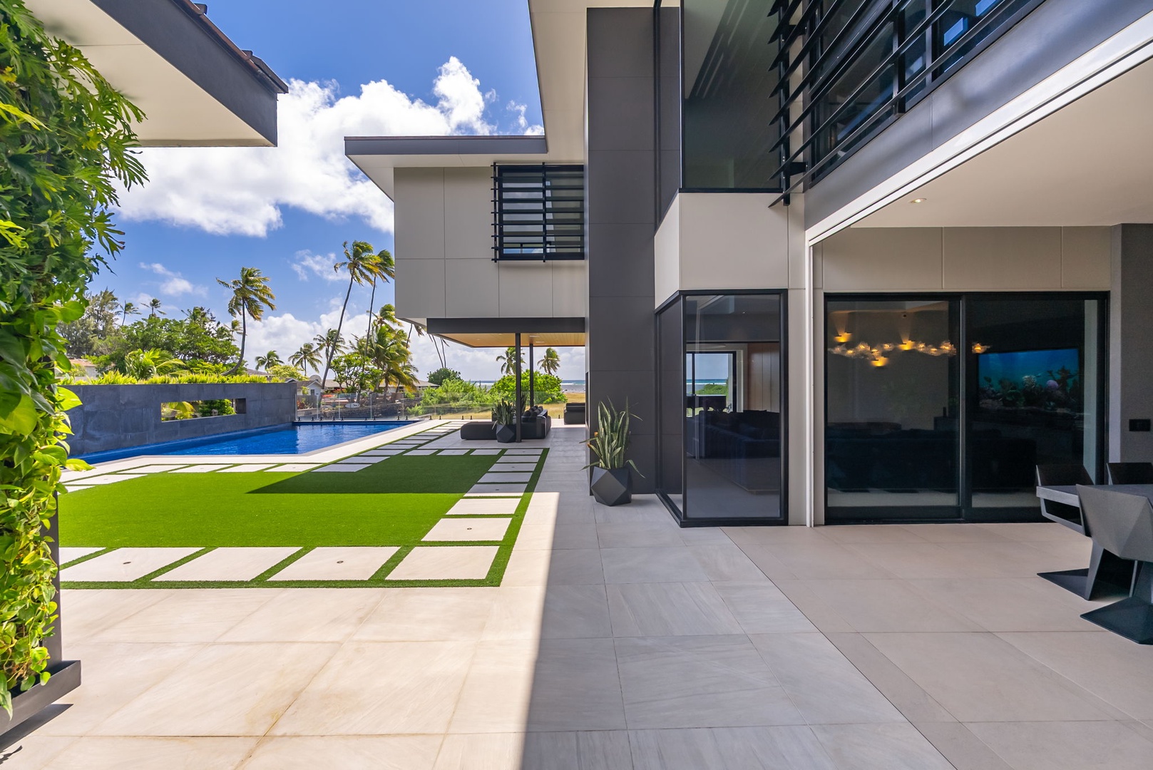 Honolulu Vacation Rentals, Ocean Villa Emilie - Architectural drama meets tropical serenity—entry into your private oasis of calm.
