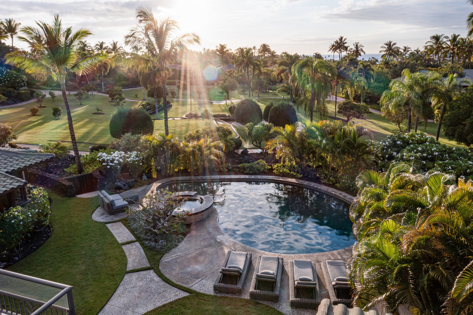 Kamuela Vacation Rentals, Beach Walker at Champion Ridge - Relax into golden hour with endless tropical views.