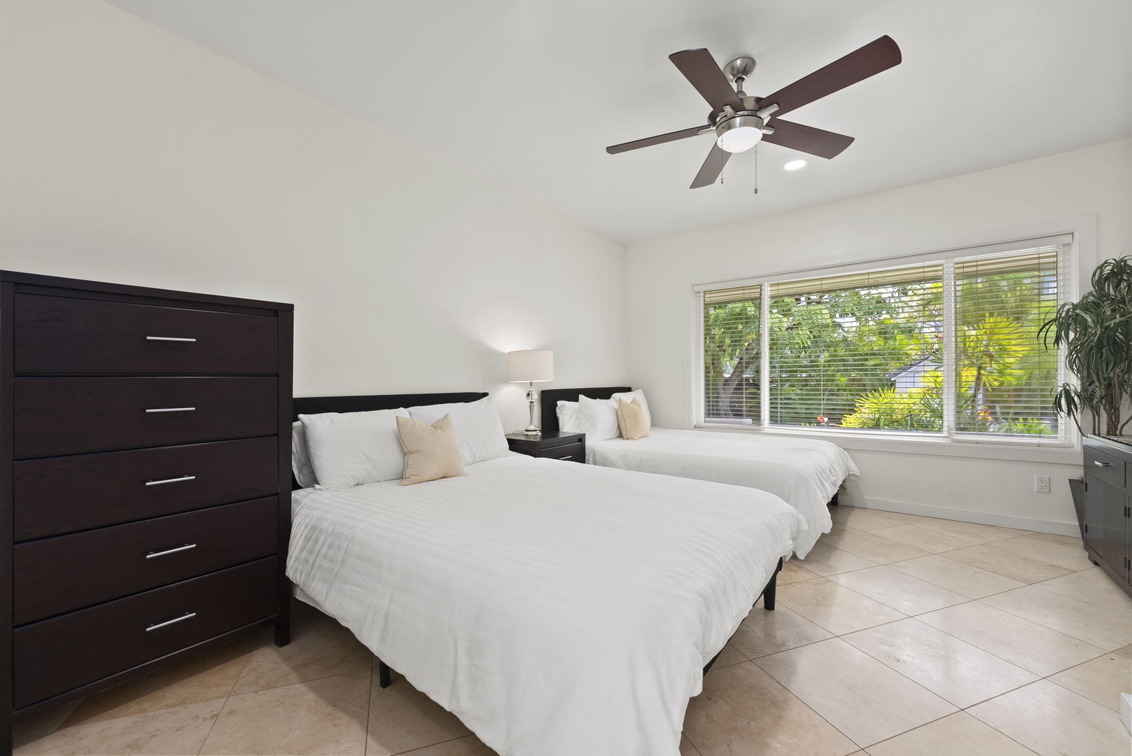 Honolulu Vacation Rentals, Kahala Lani - Guest bedroom with beds and neutral tones, offering comfort and calm.