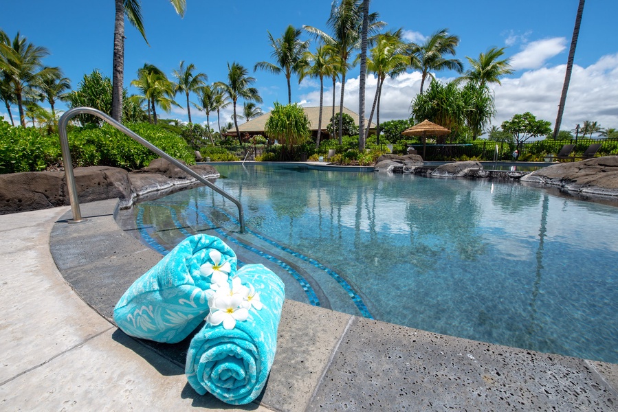 Waimea Vacation Rentals, 5BD Mauna Lani Lux Golf Estate (4) at One Ocean - Enjoy More Swimming & Lounging Amenities at the Hana Pono Park Free-Form Swimming Pool With Jacuzzi.  