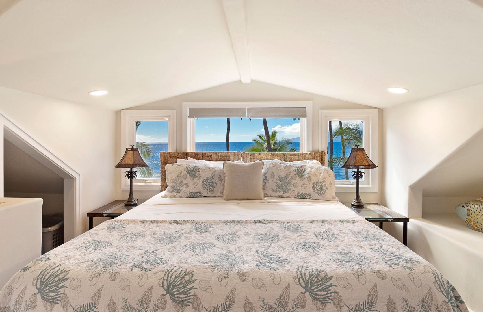 Lahaina Vacation Rentals, Puamana 240-3 - A peaceful retreat offering breathtaking views from the comfort of your twin-converted-to-king bed.