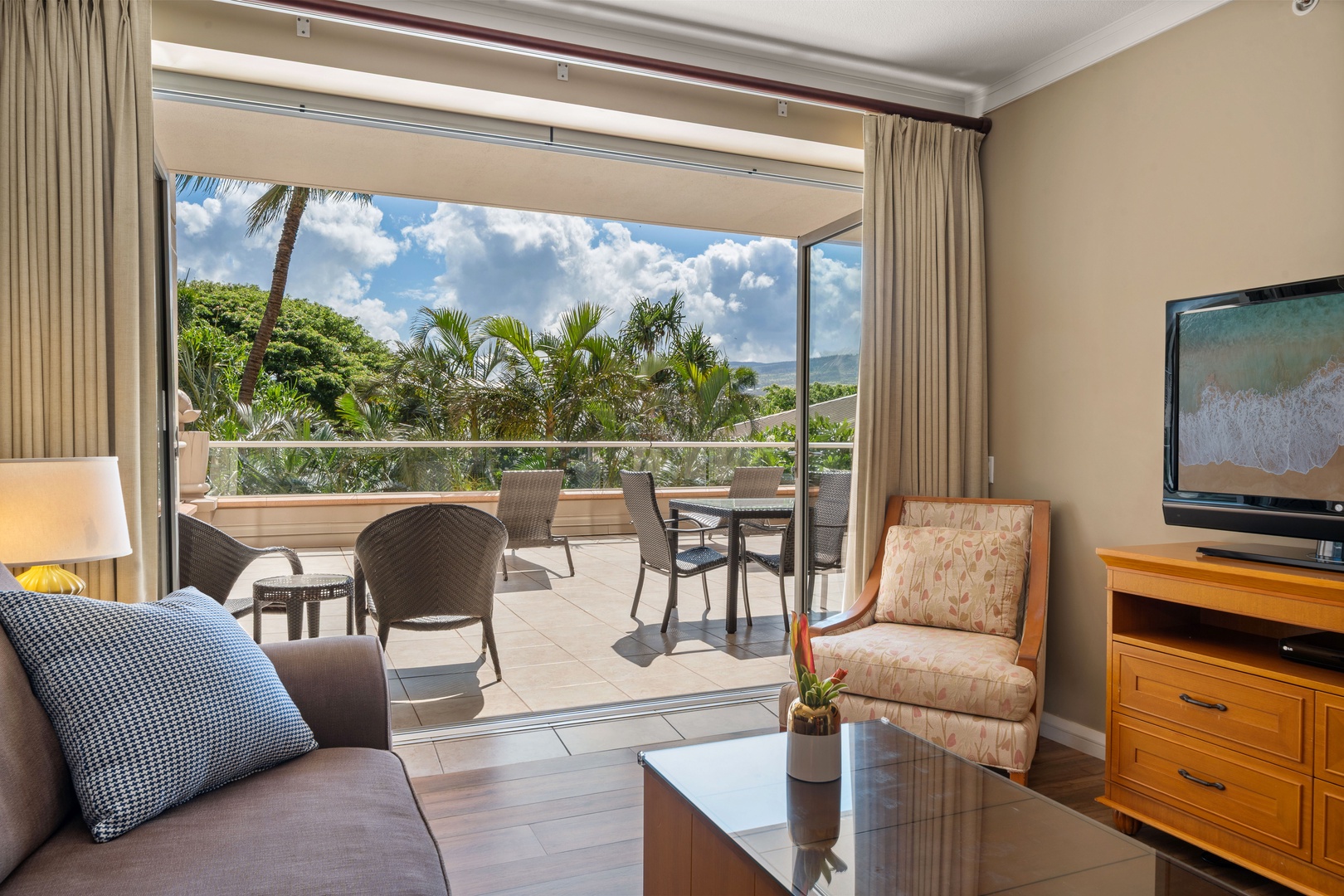 Lahaina Vacation Rentals, Honua Kai Konea 230 - Take in the lush West Maui Mountains from Honua Kai Konea 230’s oversized lanai, perfect for coffee and calm mornings.