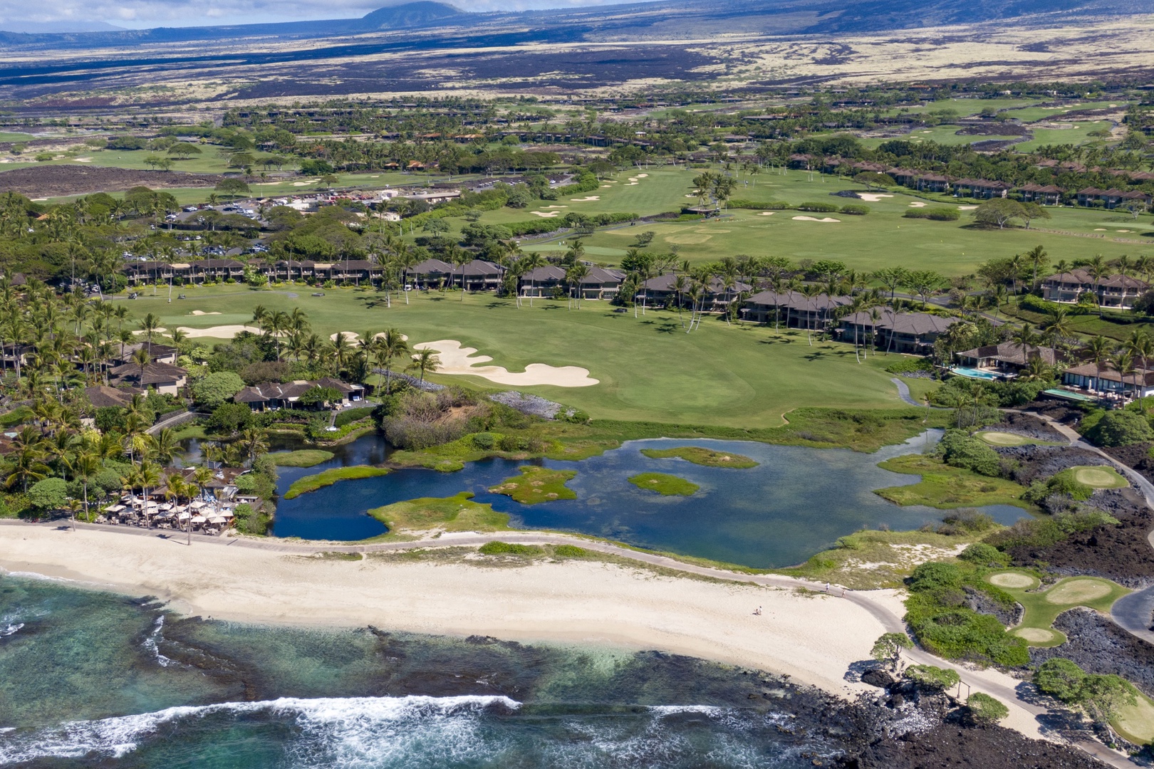 Kailua Kona Vacation Rentals, 3BD Golf Villa (3101) at Four Seasons Resort at Hualalai - Aerial shot of the location.