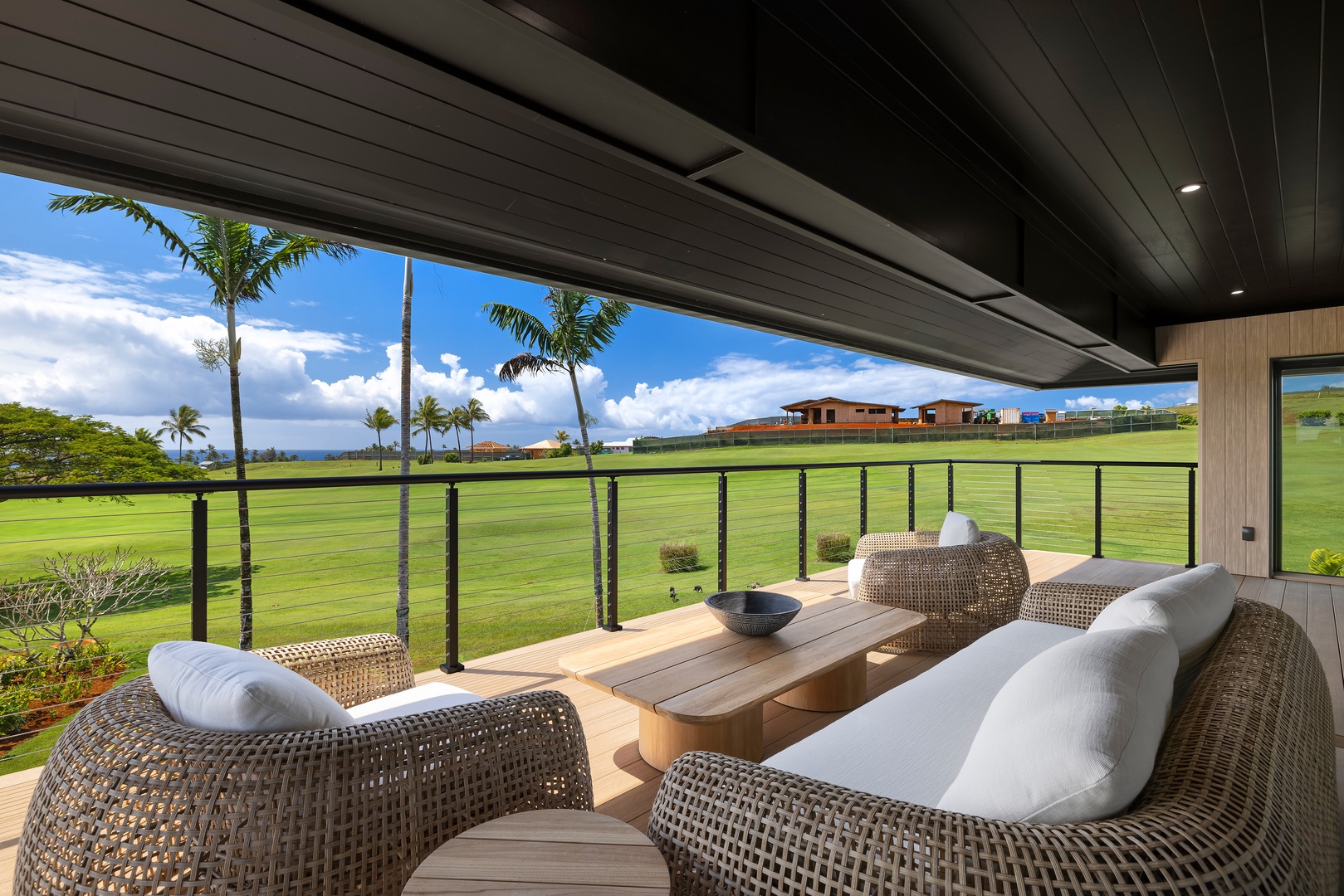 Koloa Vacation Rentals, Hale o ka Nene - Sip morning coffee or sunset cocktails on the lanai, savoring endless golf course and ocean views.
