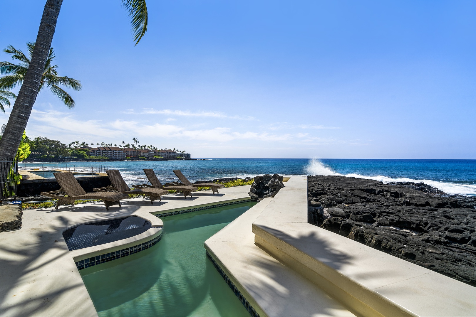 Kailua Kona Vacation Rentals, Dolphin Manor - Relax pool side as the waves crash on the point!