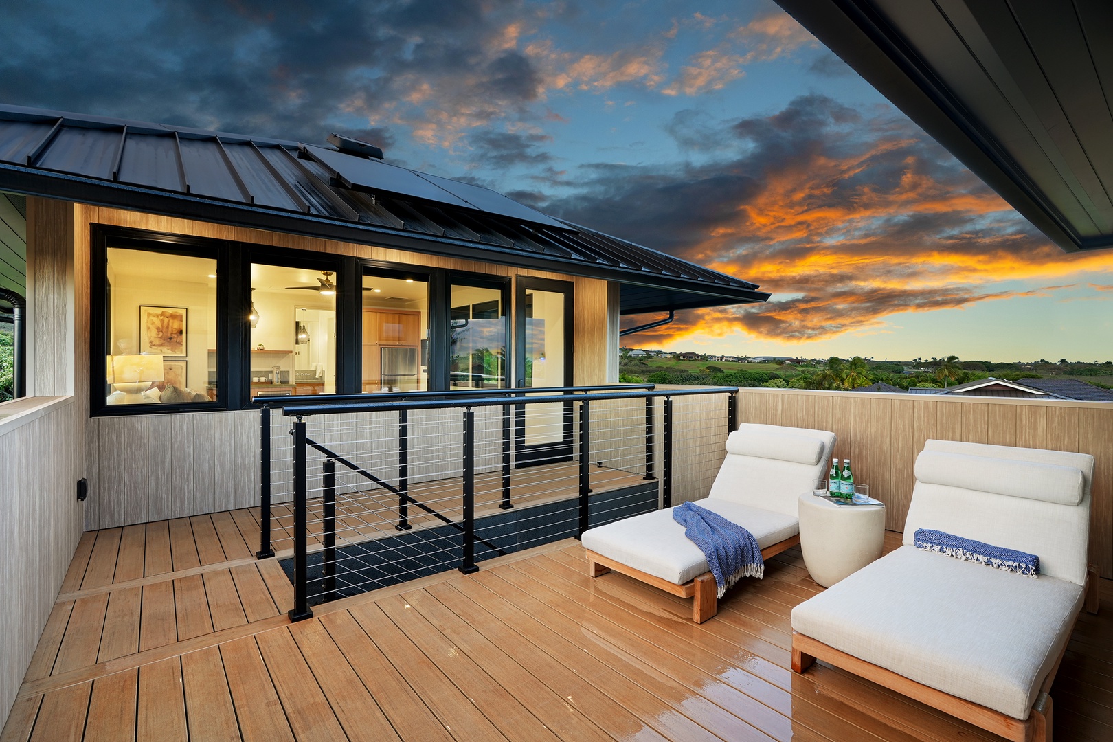 Koloa Vacation Rentals, Hale O Ka Nene - Revel in the luxury of sunset views from this intimate upper deck seating—ideal for unwinding together.