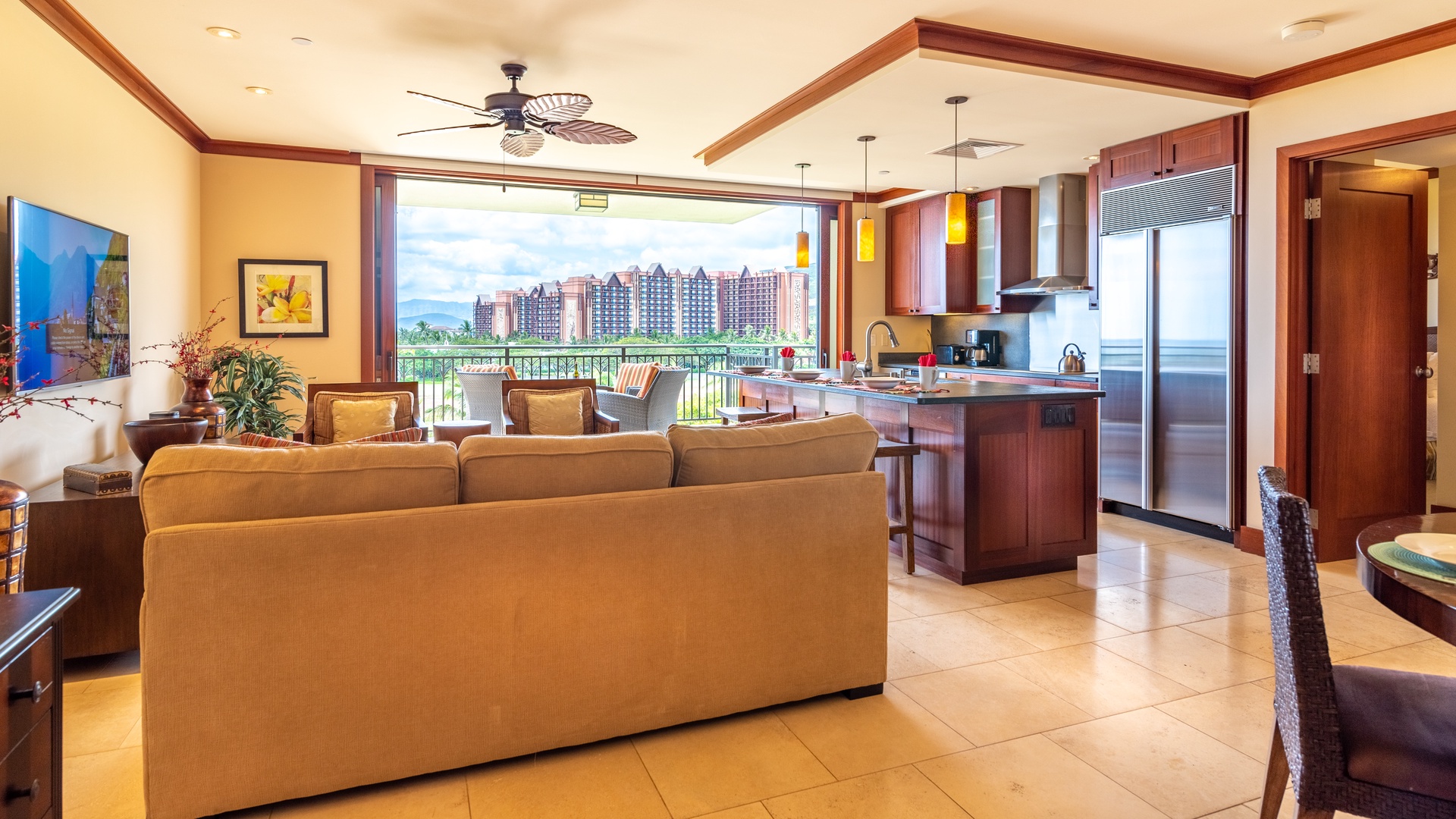 Kapolei Vacation Rentals, Ko Olina Beach Villas B608 - Sink into the plush couch and breathe in the refreshing island breezes in this inviting Hawaii paradise.