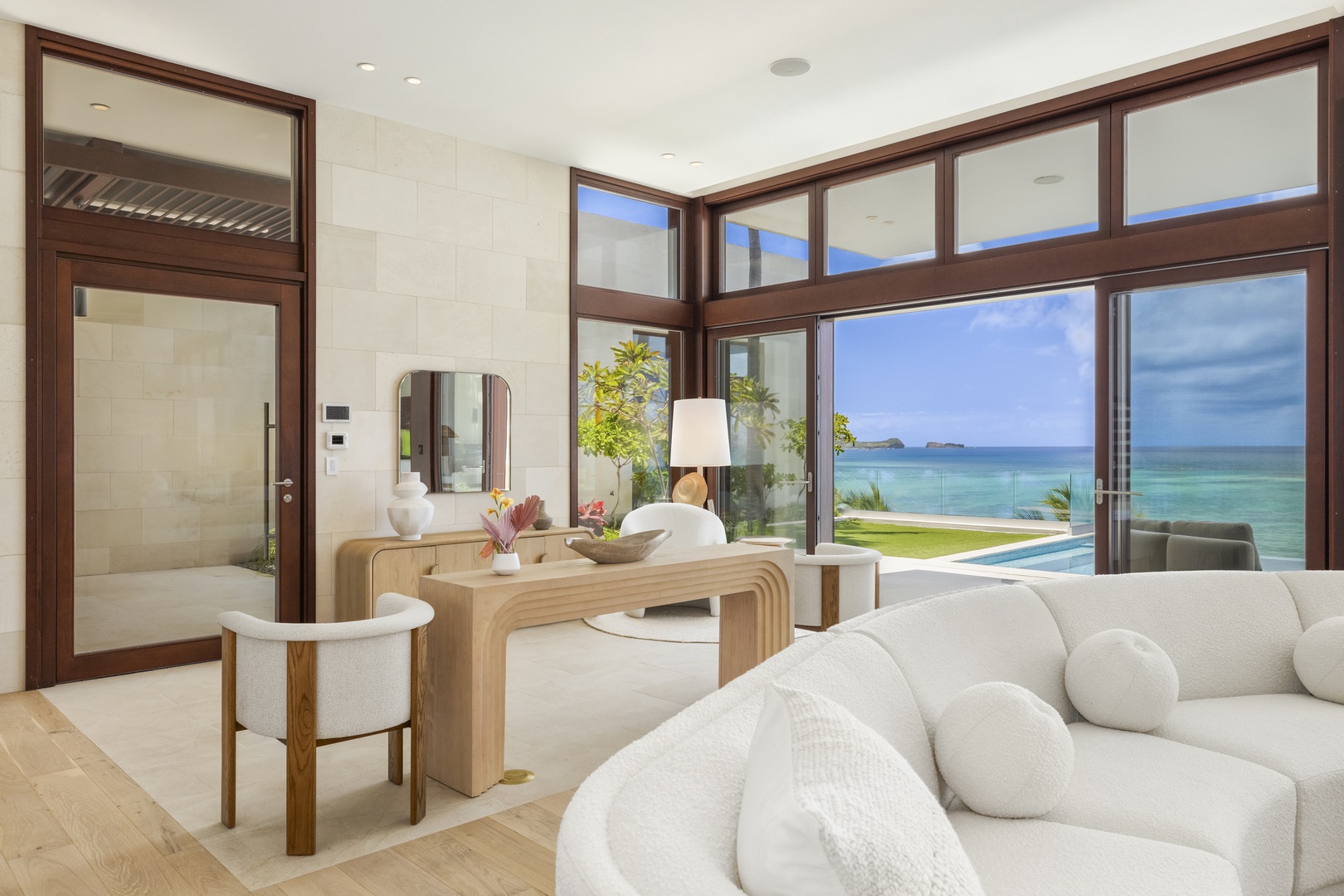 Kailua Vacation Rentals, Lanikai Hillside Estate - Relax in the thoughtfully designed living space, perfect for quiet moments or lively gatherings.