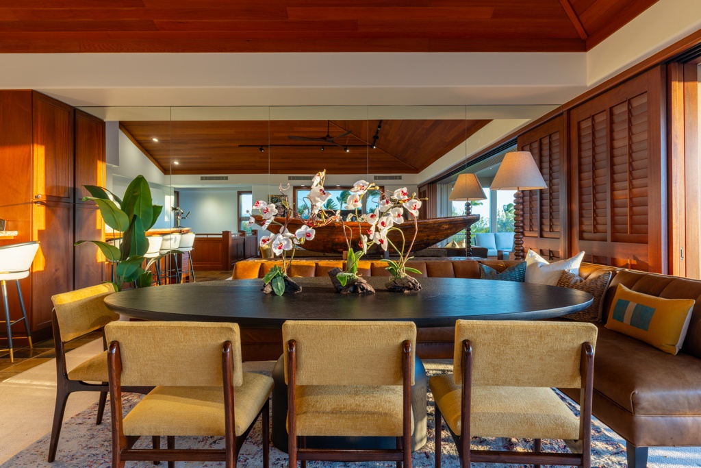 Kailua Kona Vacation Rentals, 3BD Ke Alaula Villa (217C) at Hualalai Resort - The open concept provides visibility from living, to dining and kitchen areas.