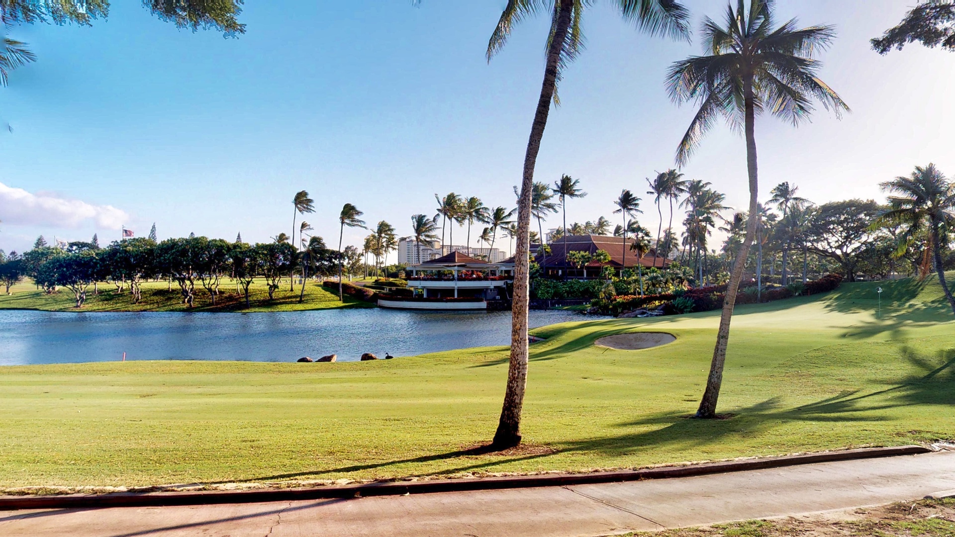 Kapolei Vacation Rentals, Ko Olina Kai Estate #17 - Roy's Ko Olina view and the 18th Green from your lanai.