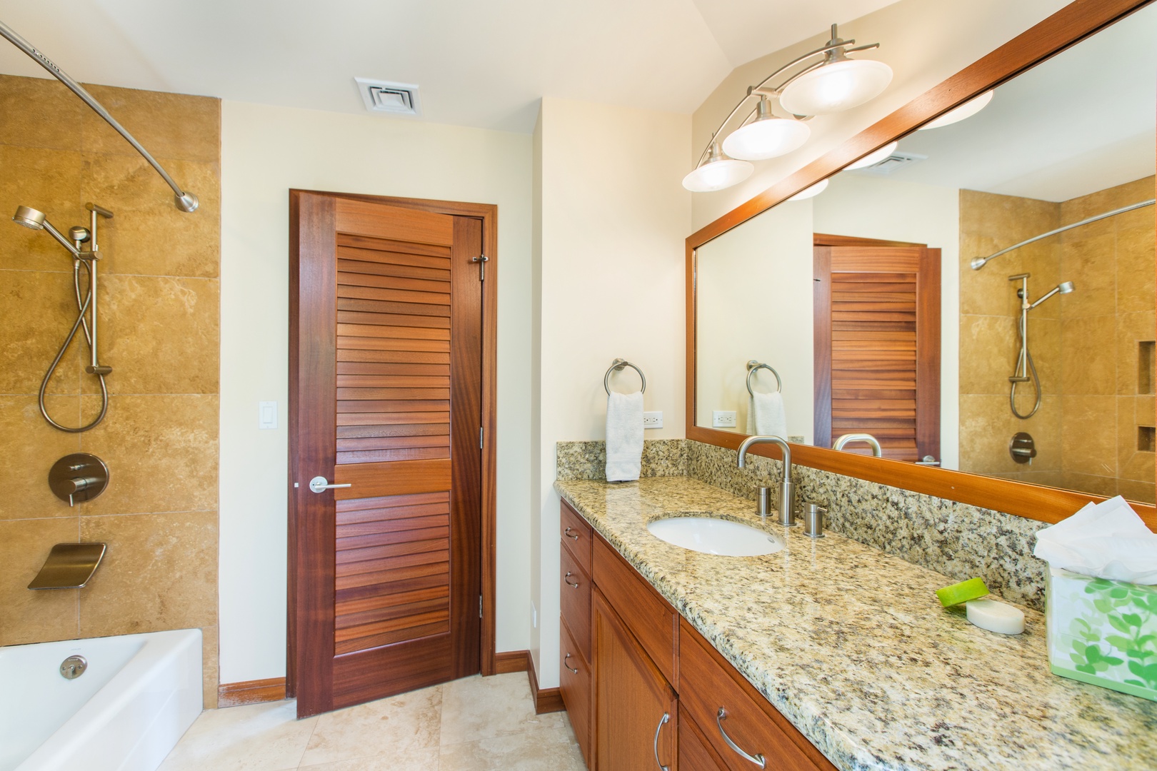 Honolulu Vacation Rentals, Kahala Mini Resort (5BR) - Granite counters and a walk-in shower give Suite 2's ensuite a polished finish.