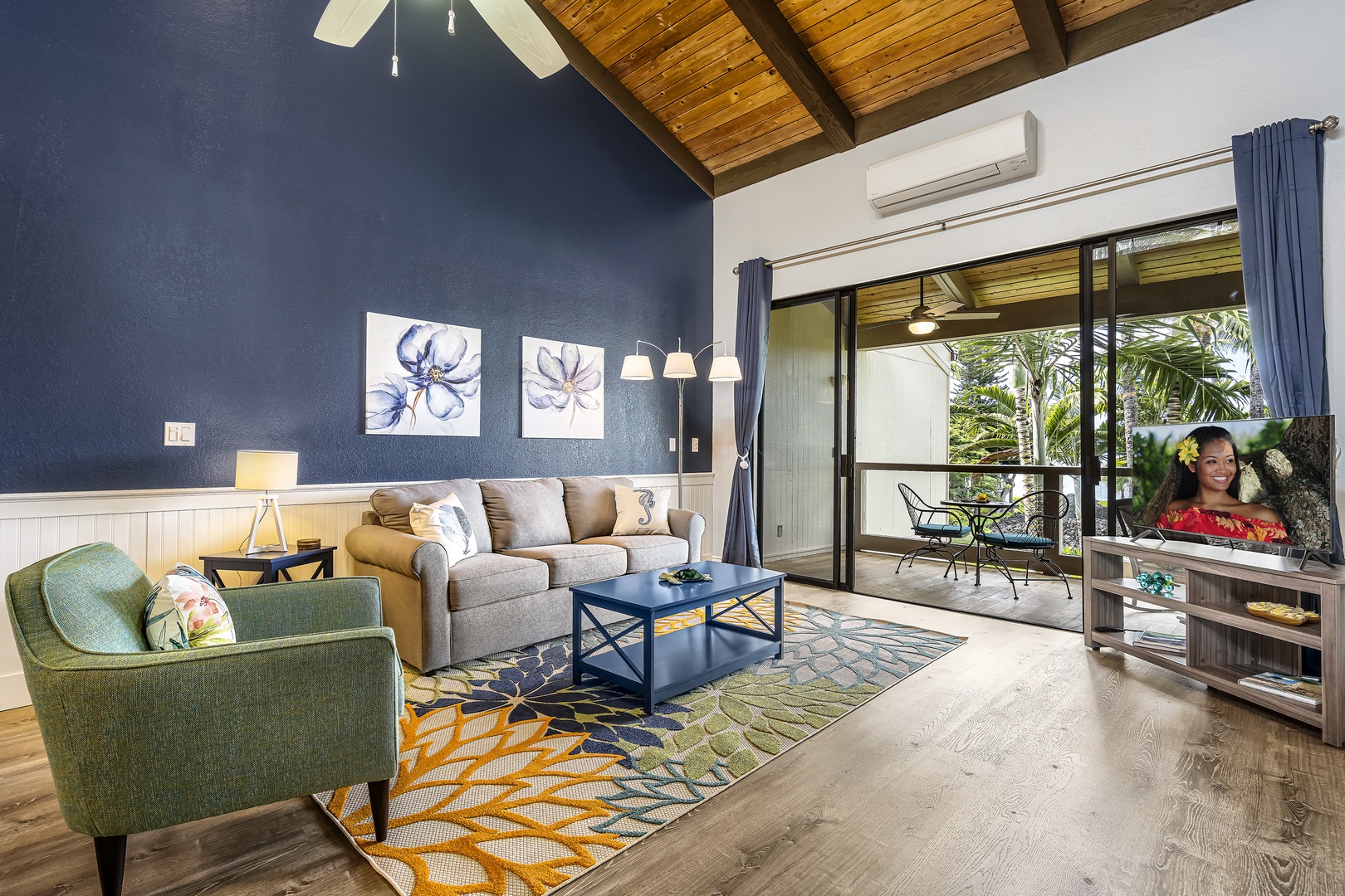 Kailua Kona Vacation Rentals, Keauhou Kona Surf & Racquet 9303 - Spacious, newly renovated living room with split system A/C