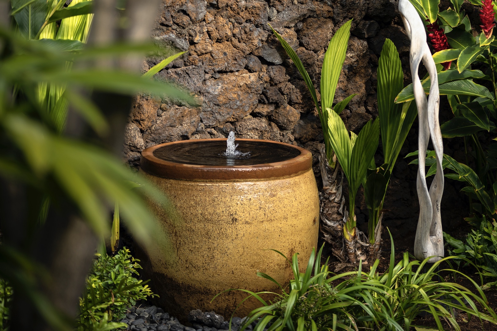 Kailua Kona Vacation Rentals, 4BD Kulanakauhale Estate (3558) at Hualalai Resort - Water feature in private courtyard.