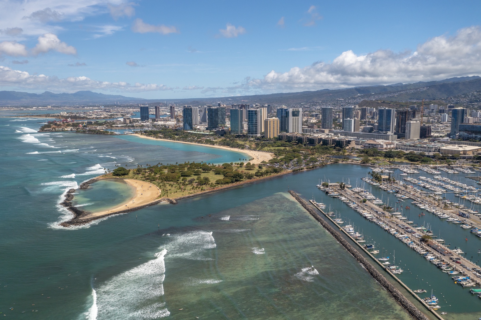 Honolulu Vacation Rentals, Park Lane Sky Resort - Aerial view of Park Lane Ala Moana
