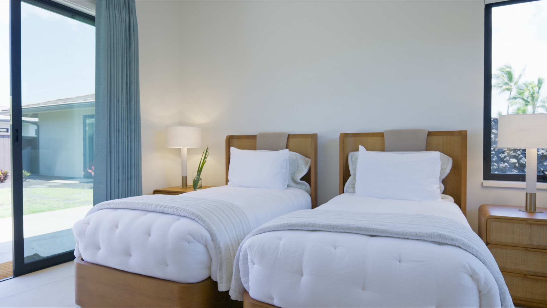 Kamuela Vacation Rentals, 6BD Mauna Lani Lux Golf Estate (5) at One Ocean - The Detached Building Suite (Bedroom #6) provides a peaceful space for guests to relax and recharge.