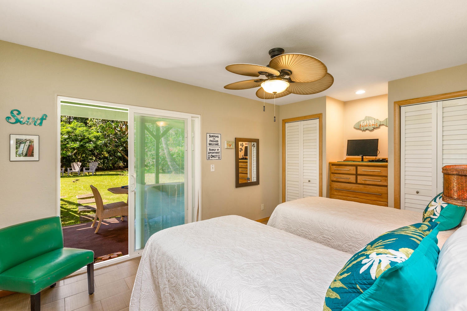 Princeville Vacation Rentals, Hale Anu Keanu - Downstairs twin bedroom