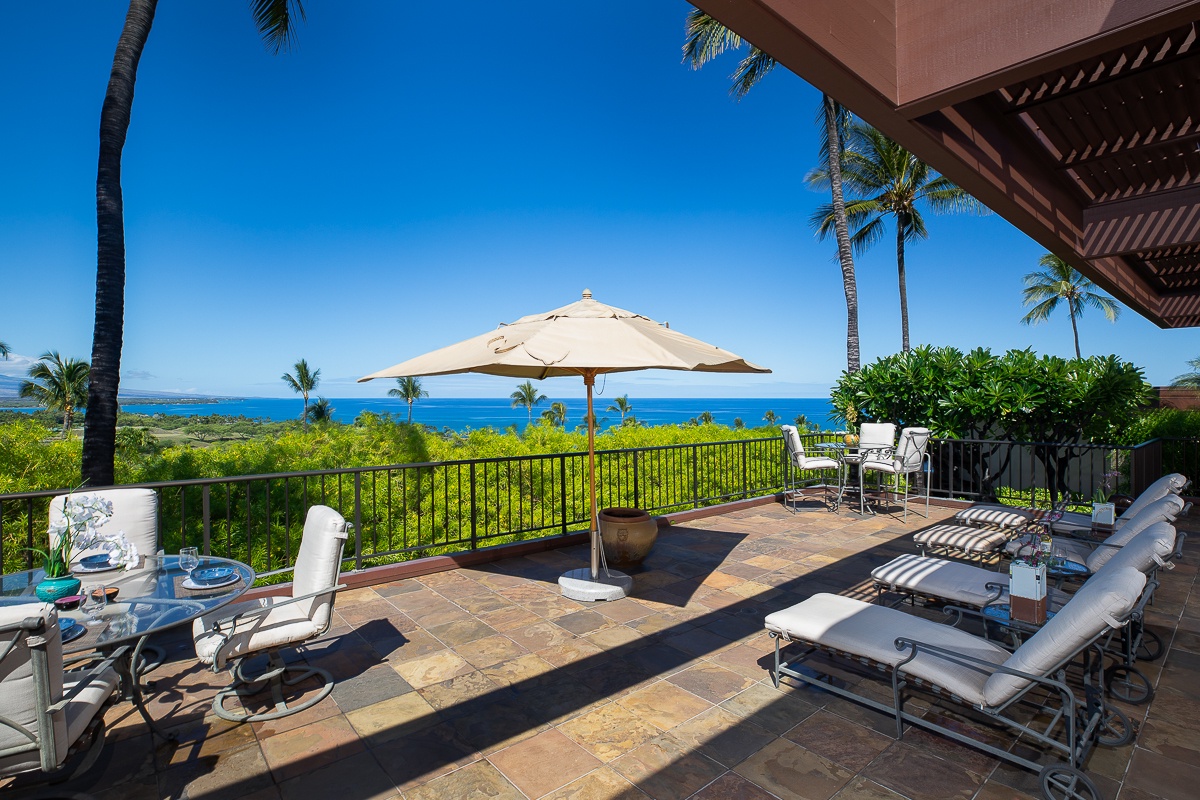 Kamuela Vacation Rentals, Mauna Kea Villas #13 - Relax on the shaded lanai with stunning island vistas and refreshing ocean breezes.