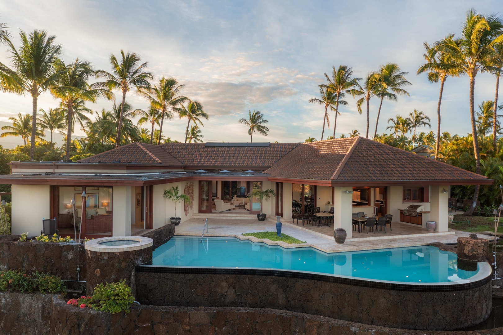 Kamuela Vacation Rentals, Champion Ridge 7 - Resort-style lanai and spa welcome you home after island adventures.