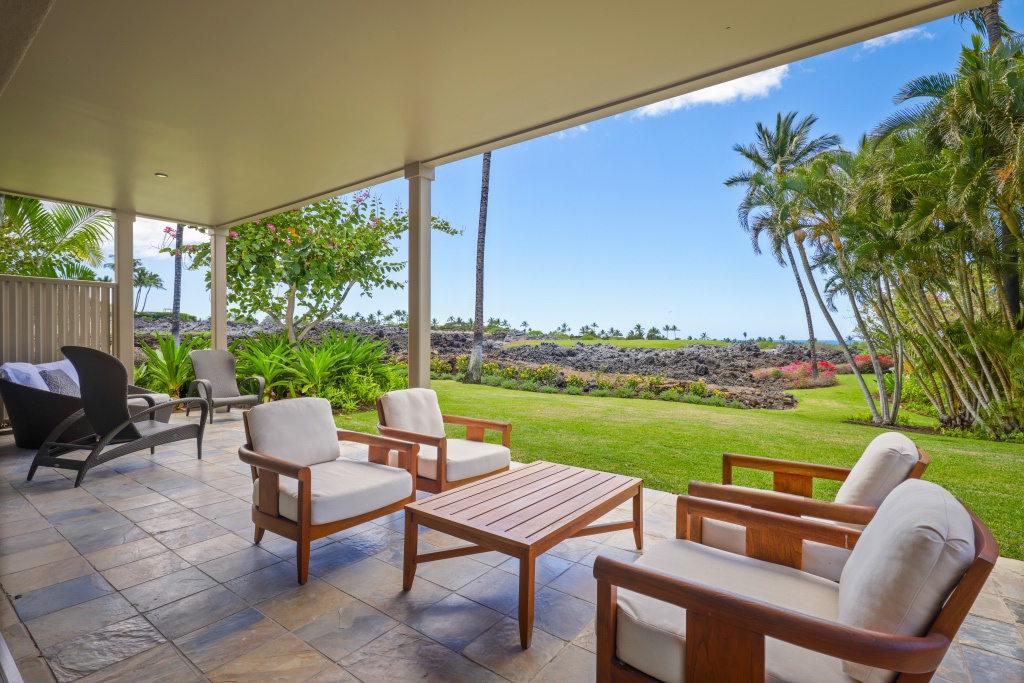 Kailua Kona Vacation Rentals, 3BD Ke Alaula Villa (217C) at Hualalai Resort - Tropical views from private ground floor lania.