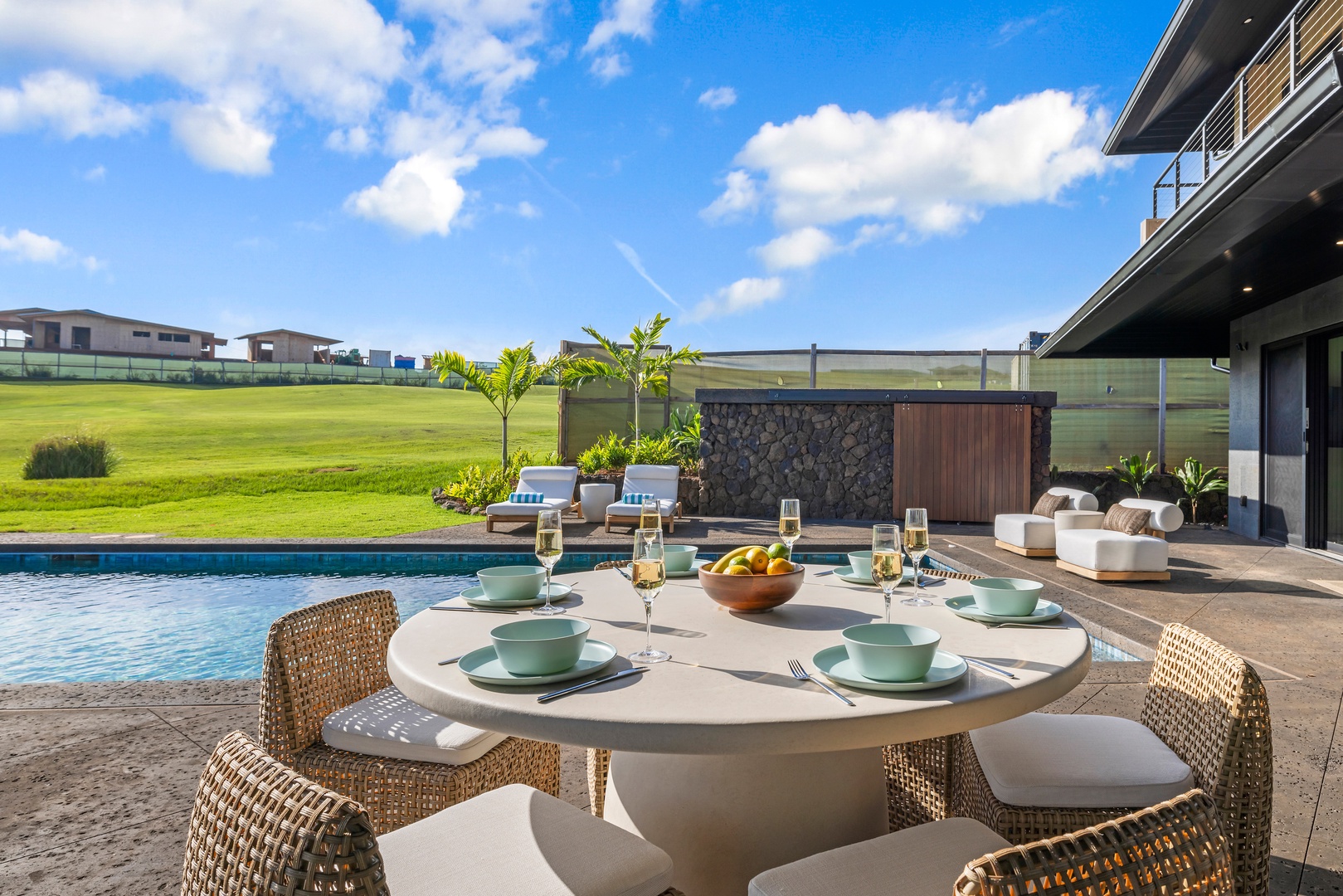 Koloa Vacation Rentals, Hale o ka Nene - Celebrate every meal outdoors, with golf course vistas and island breezes enhancing the experience.