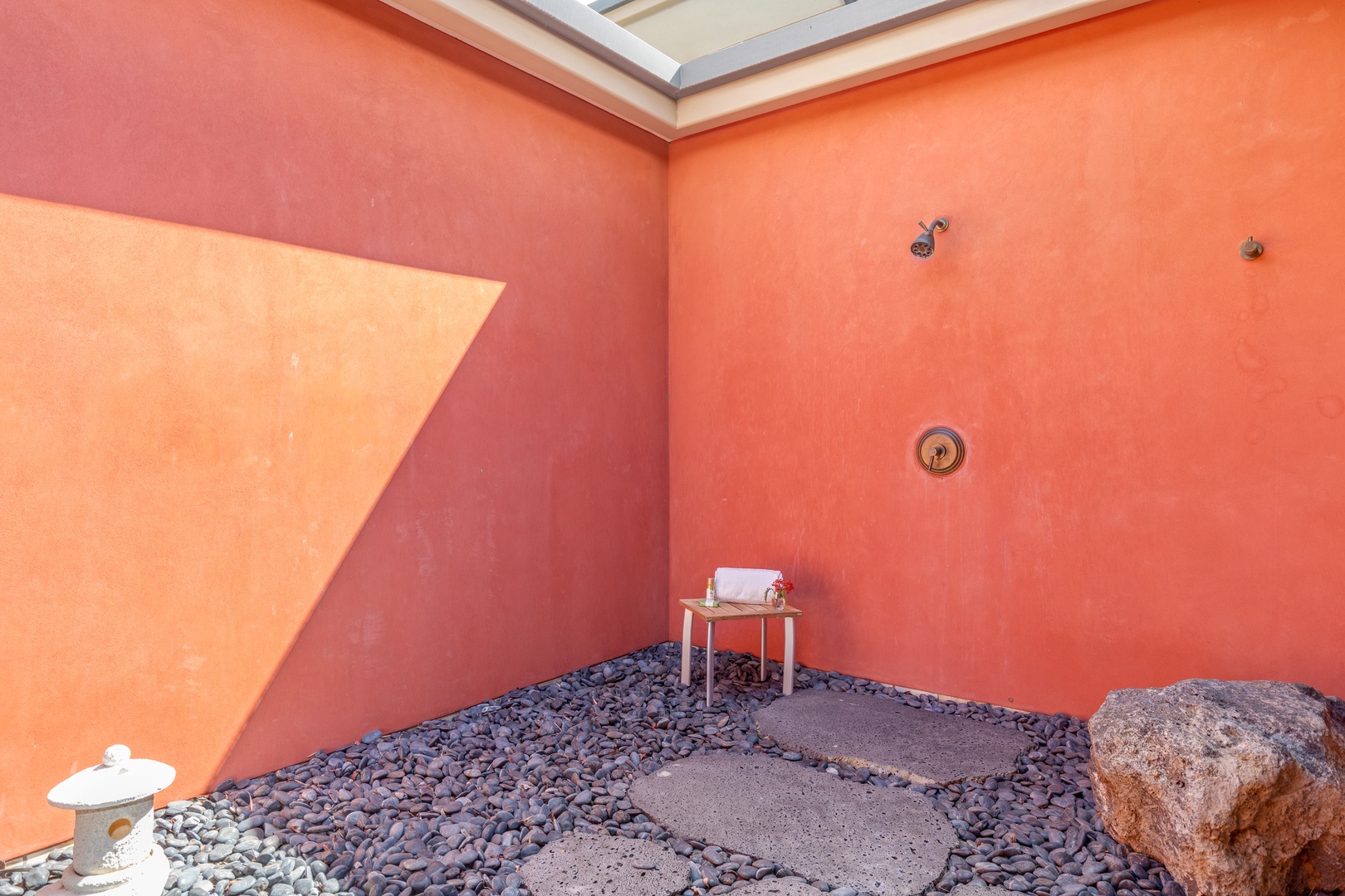 Kamuela Vacation Rentals, Mauna Kea Resort Bluffs 22 - The Beach House - A secluded, open-air shower, because the best mornings begin under the bright blue sky.
