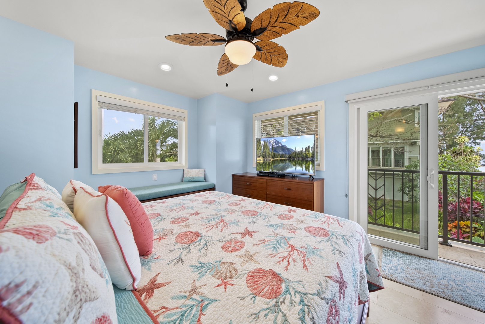 Waialua Vacation Rentals, Waialua Beachfront Estate - Stay cool with the split AC unit or many windows that allow the ocean breezes to flow through.