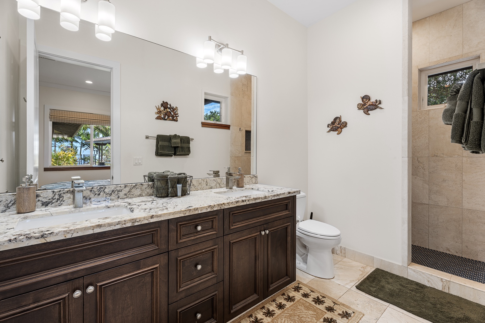 Kailua Kona Vacation Rentals, Ohana le'ale'a - Unwind in the second ensuite with dual vanity and elegant finishes.