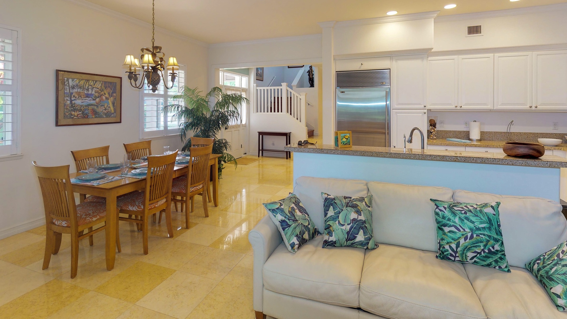 Kapolei Vacation Rentals, Coconut Plantation 1200-4 - The open floor plan connects all living spaces.