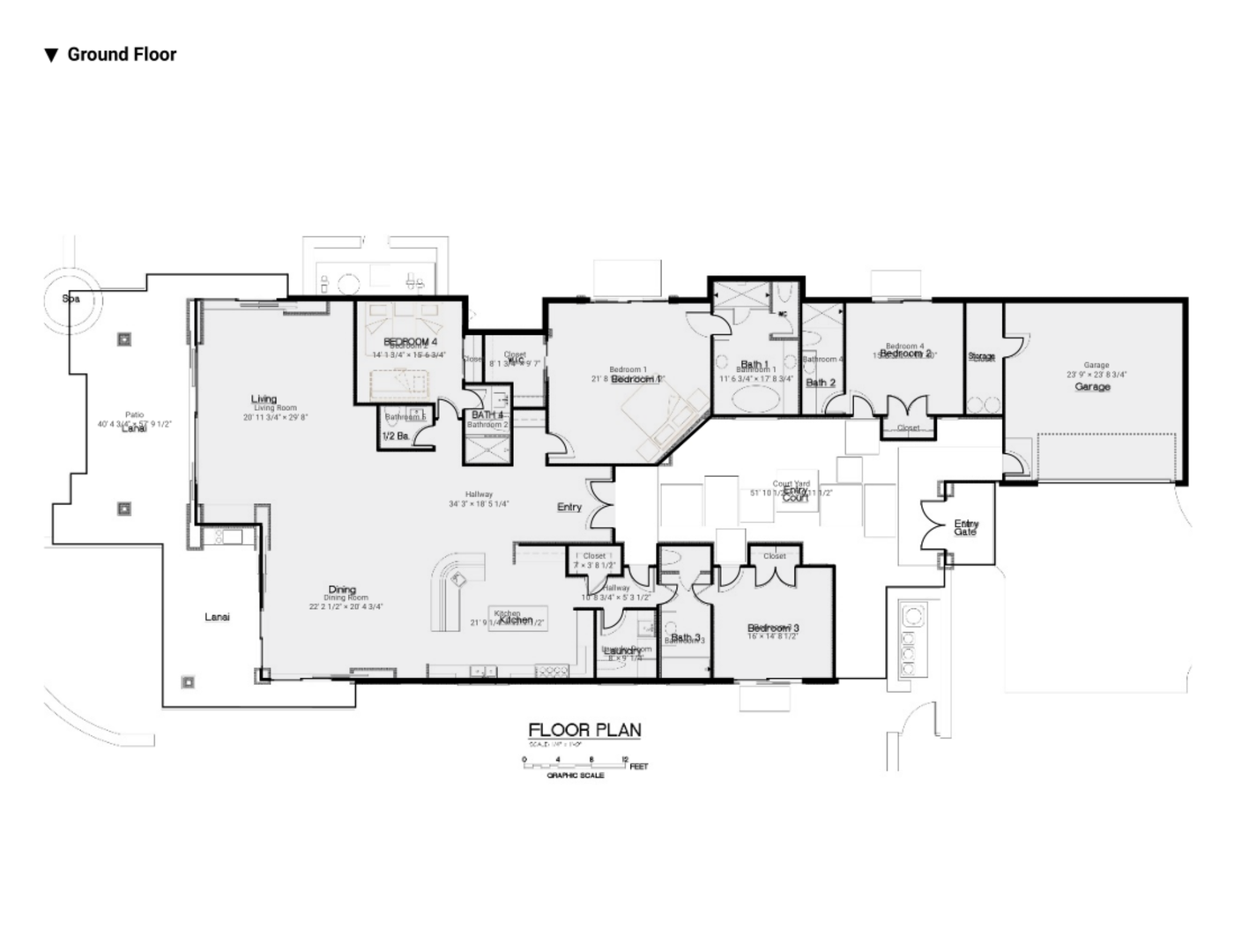 Kailua Kona Vacation Rentals, 4BD Pakui Street Estate (147) at Hualalai Resort - Floor Plan