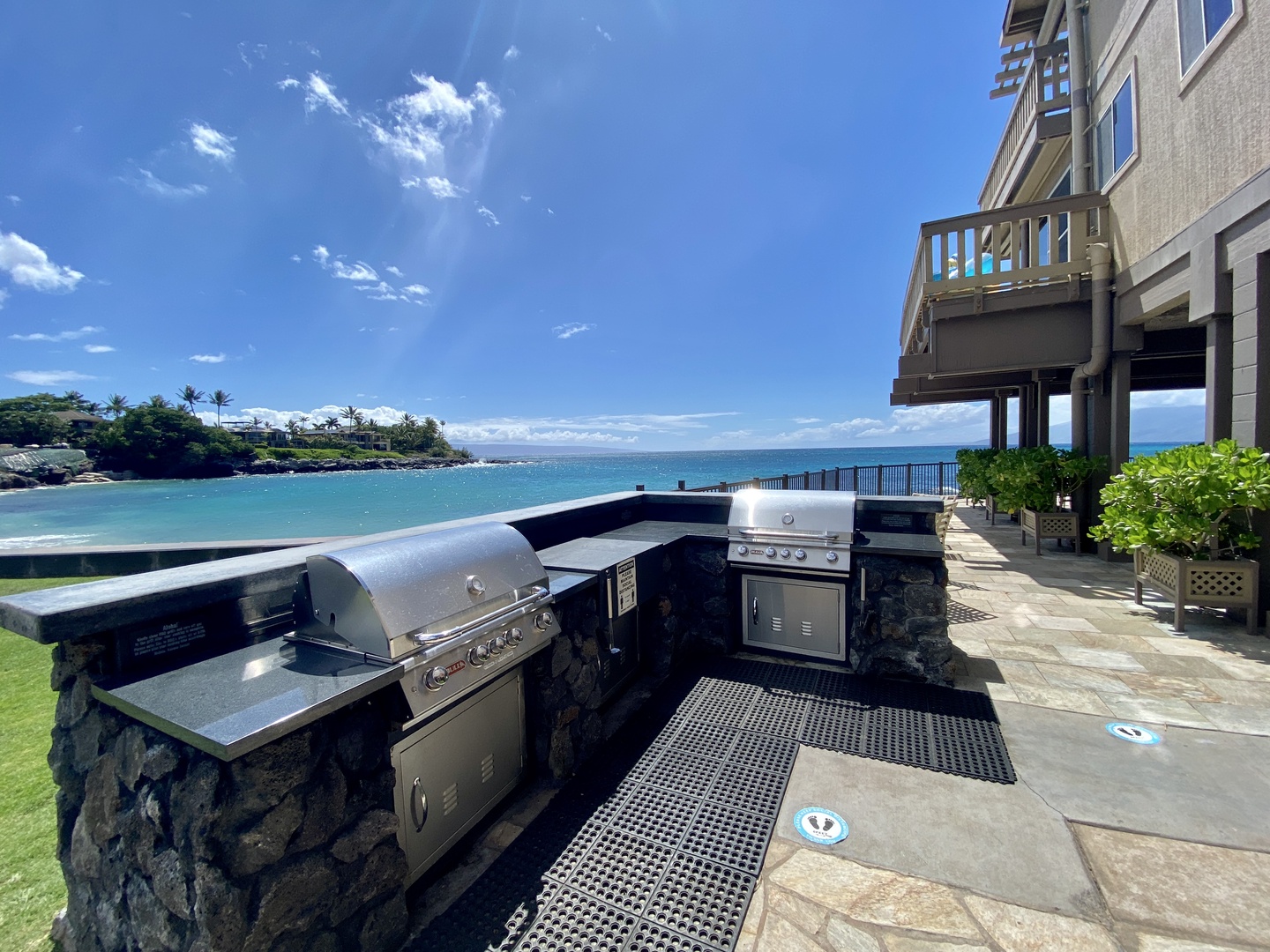 Lahaina Vacation Rentals, Kahana Sunset B4B - Grill your favorite meals at the shared outdoor BBQ area at Kahana Sunset Resort.