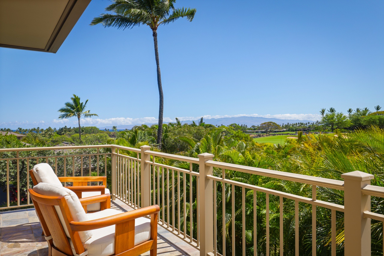 Kailua Kona Vacation Rentals, 3BD Ke Alaula Villa (217C) at Hualalai Resort - The private lanai for guest bedroom.