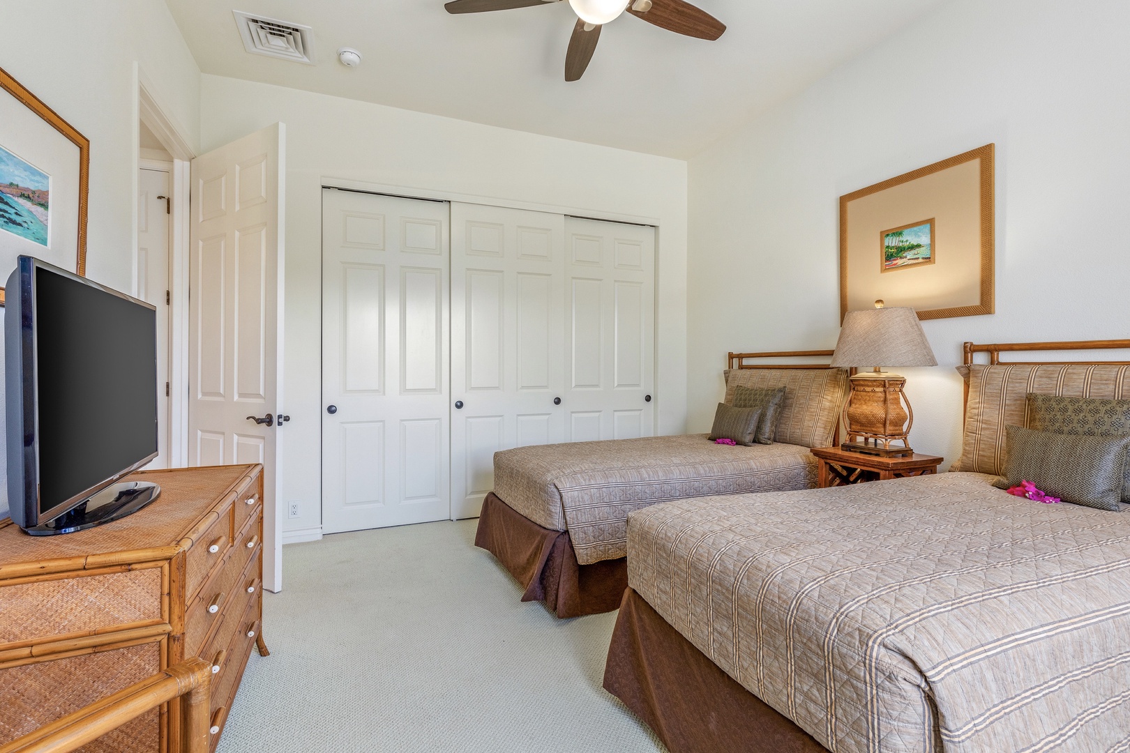 Kamuela Vacation Rentals, 2BD Kumulani (I-4) at Mauna Kea Resort - Alternate view of guest bedroom.