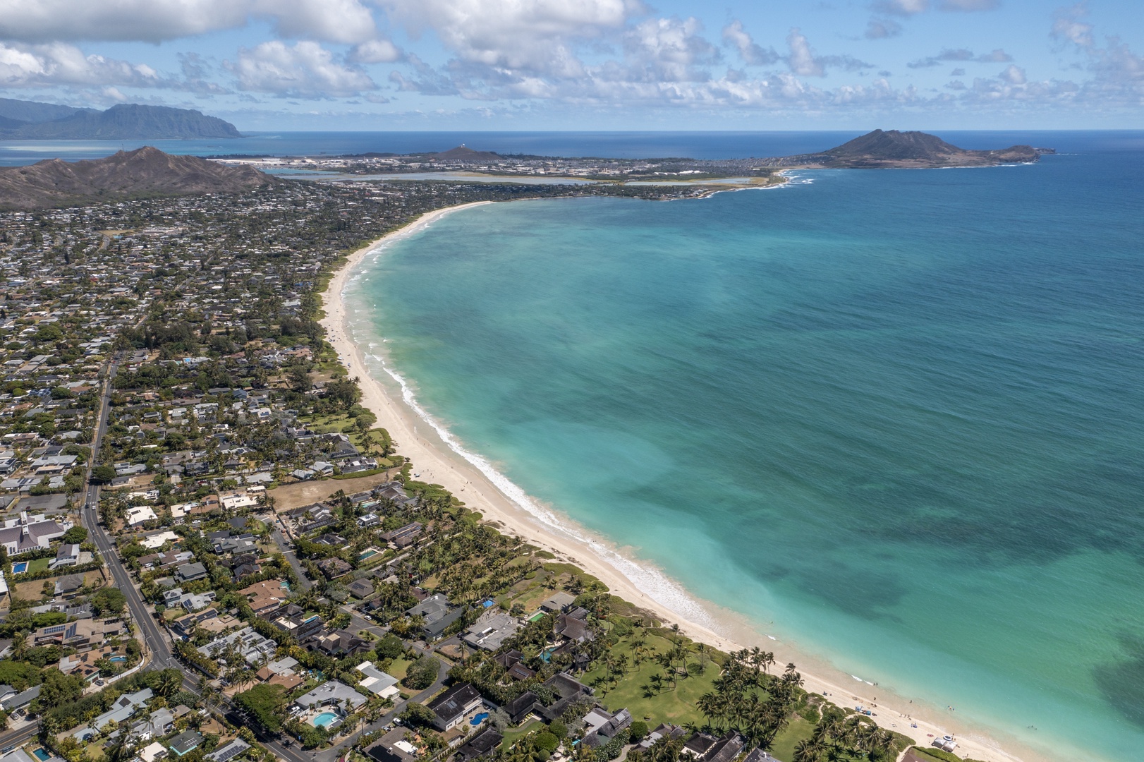 Kailua Vacation Rentals, Ranch Beach Estate - Coastline towards Kaneohe and Mokapu Peninsula