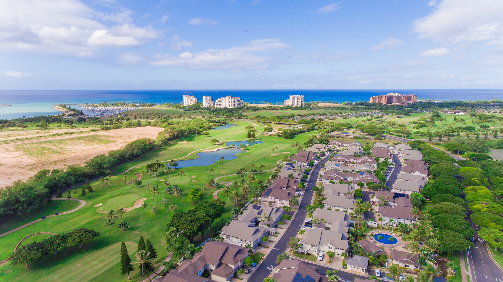 Kapolei Vacation Rentals, Coconut Plantation 1222-3 - An aerial view of the island community.