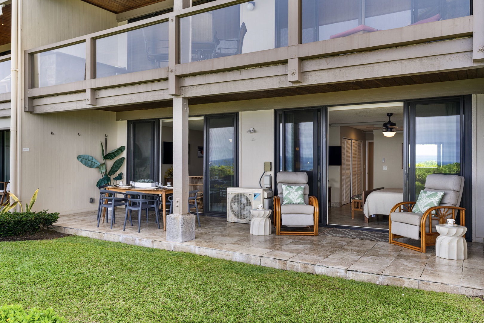 Kailua Kona Vacation Rentals, Keauhou Kona Surf & Racquet 1104 - The lawn out gives everyone room before the coast takes over.