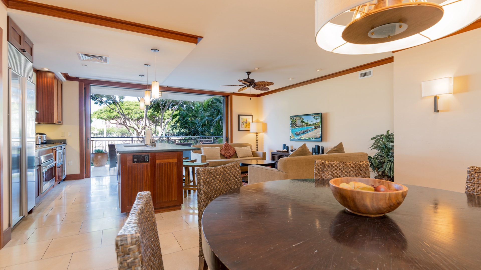 Kapolei Vacation Rentals, Ko Olina Beach Villas B202 - Open up the lanai and breathe fresh island air.