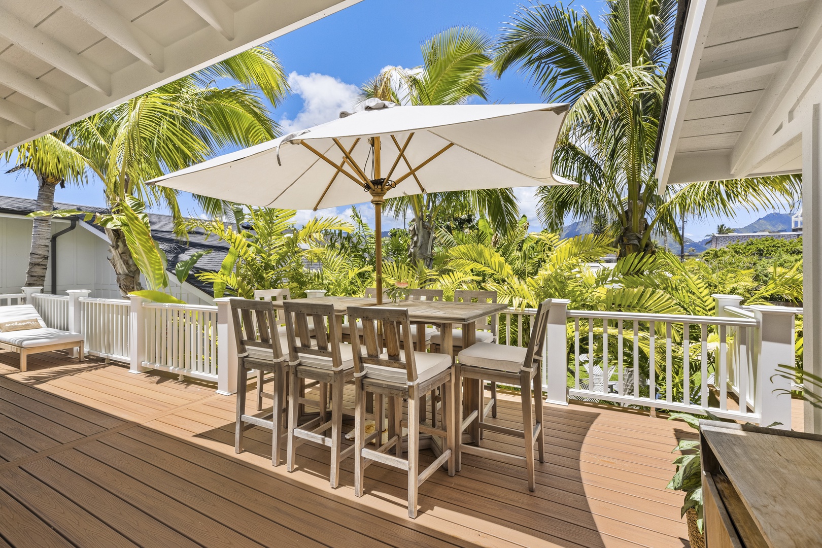 Kailua Vacation Rentals, Ranch Beach House Estate - Front House Deck off of Living Room