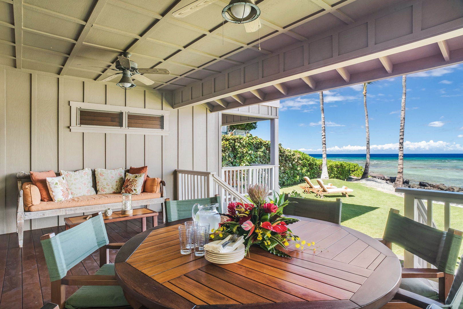 Kamuela Vacation Rentals, 3BD Estate Home at Puako Bay (10D) - Main Lanai Off Living Room, an Ideal Spot to Gather, Dine and Relax