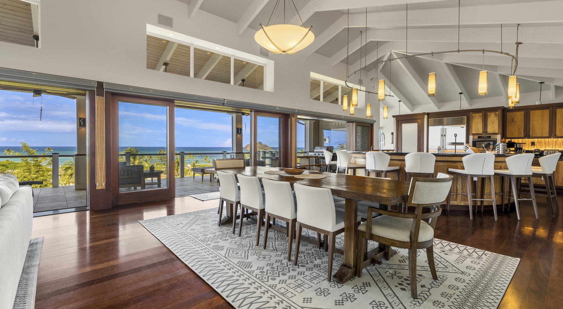 Kailua Vacation Rentals, Lanikai Villa** - Indoor formal dining area comfortably seats 10