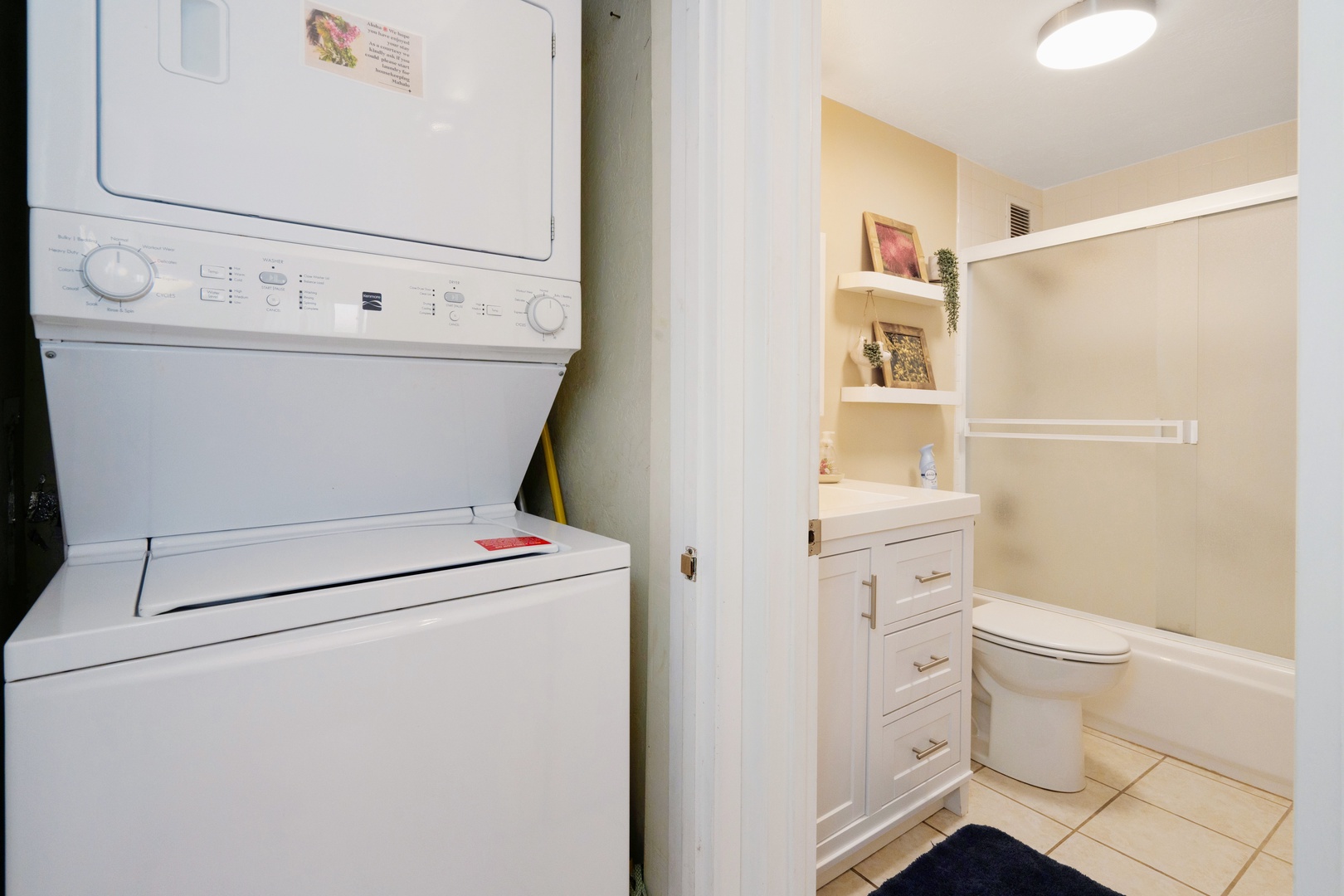 Kihei Vacation Rentals, Menehune Shores 316 - The stacked washer and dryer mean beach towels are always clean.