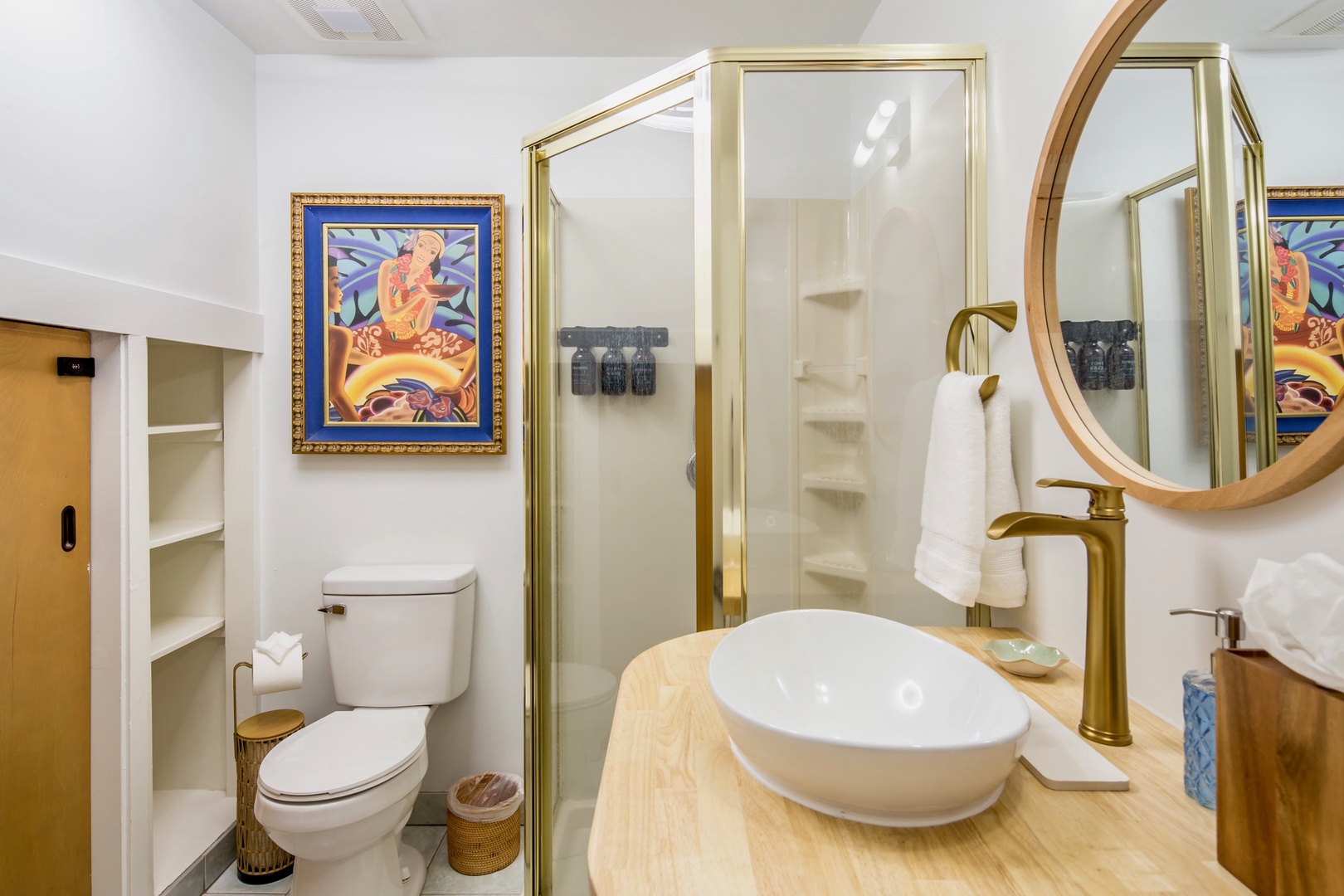 Kailua Kona Vacation Rentals, Keauhou Kai C301 - Walk-in shower with room to move, for rinsing off before anyone else is waiting.