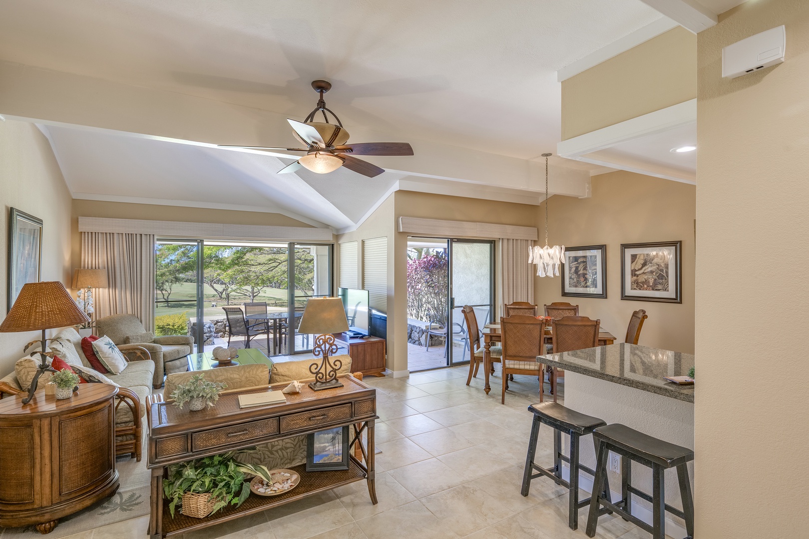 Lahaina Vacation Rentals, Kapalua Golf Villas 14P1-2 - Open-concept living and dining area with views and space to relax, dine, and reconnect after a day in paradise.