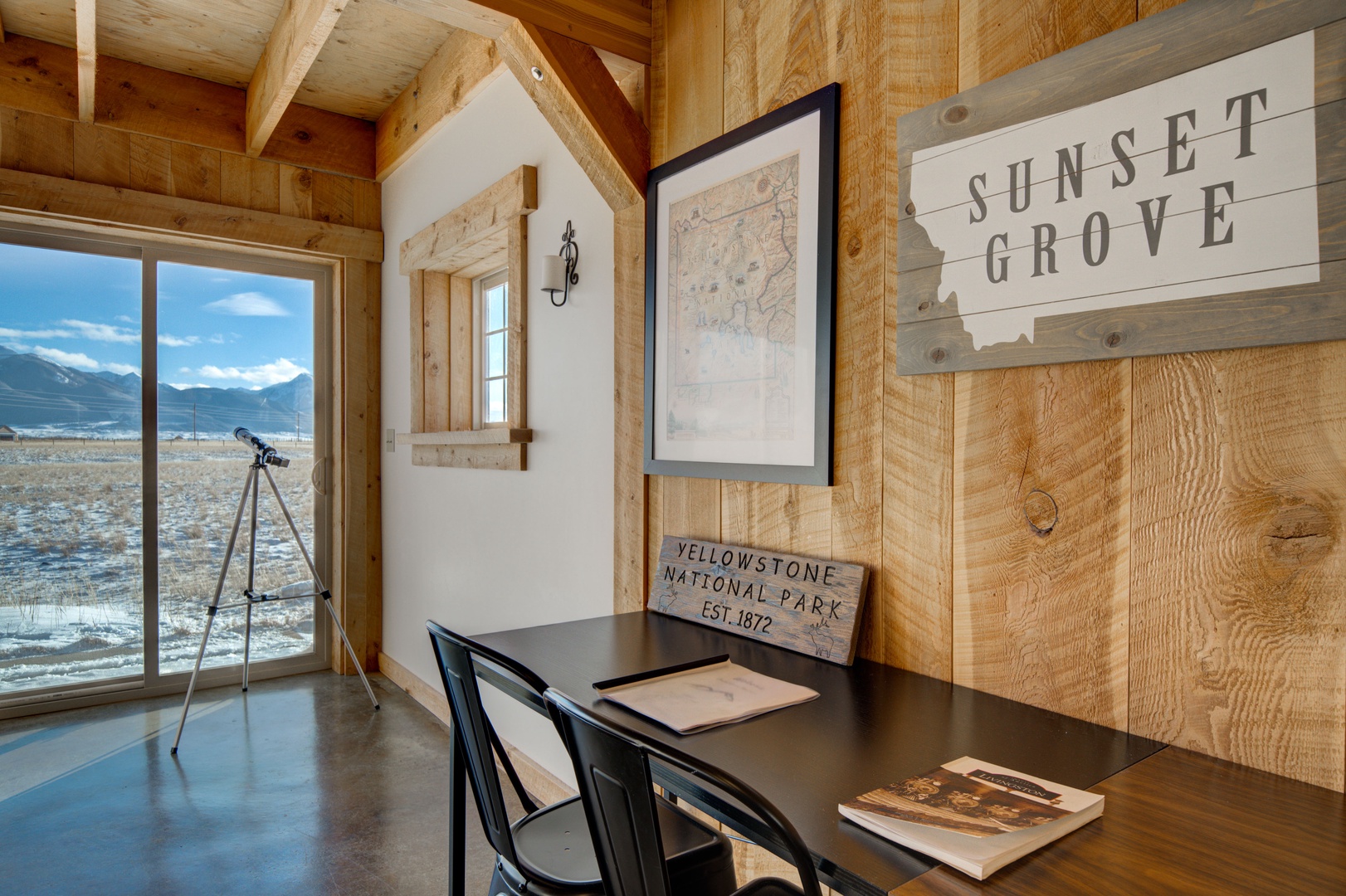 Livingston Vacation Rentals, OFB Sunset Grove - Under the staircase, in the Living room you'll find a desk with a view