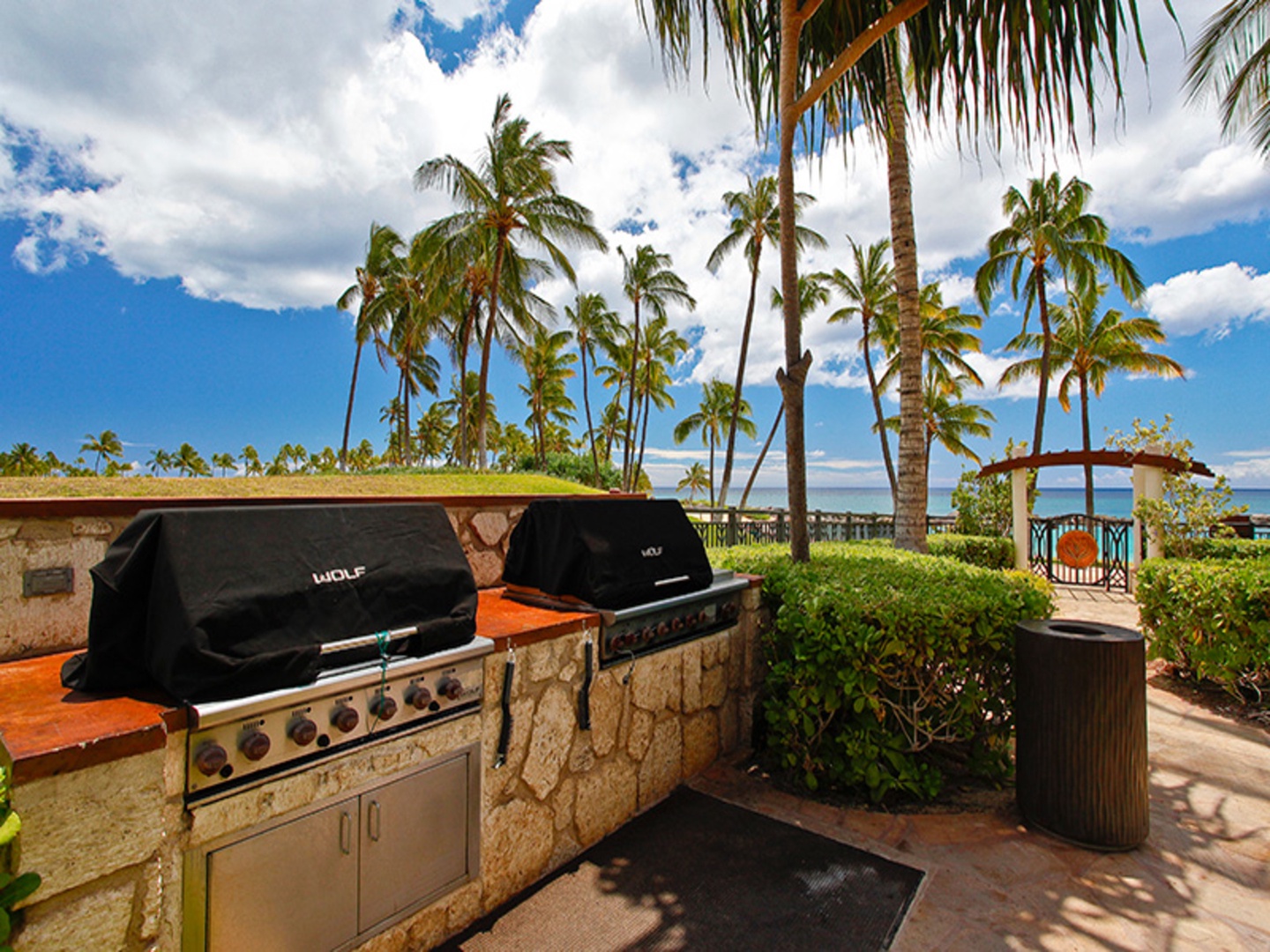 Kapolei Vacation Rentals, Ko Olina Beach Villas B706 - The BBQ grills are set up for happy days on the island.